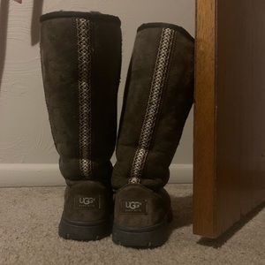 UGGs Dark Brown hard sole boot (size 8)
